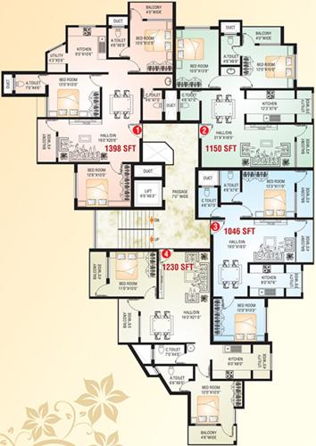  disha-residency Disha Residency Cluster Plan From 1st to 4th Floor