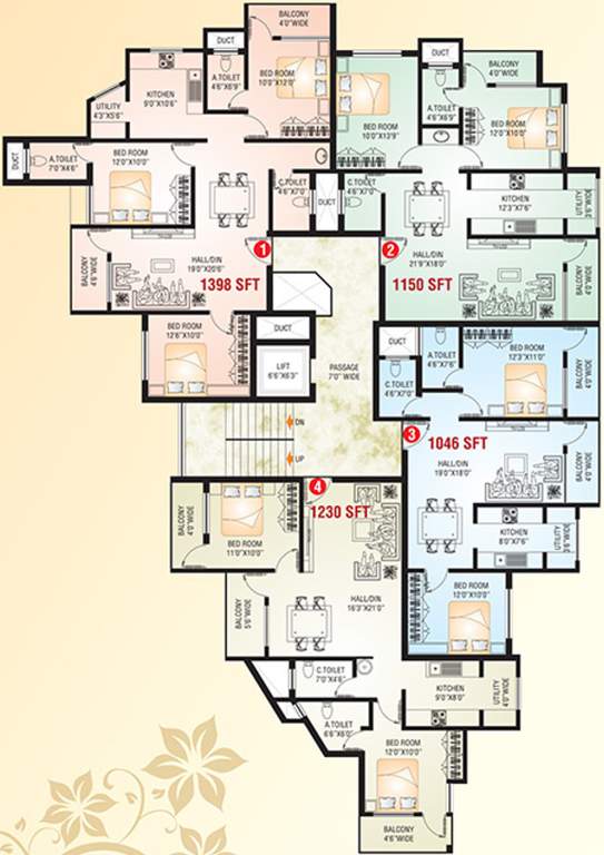 disha residency Disha Residency Cluster Plan From 1st to 4th Floor