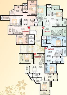 Disha Residency Cluster Plan From 1st to 4th Floor disha-residency Disha Residency Cluster Plan From 1st to 4th Floor