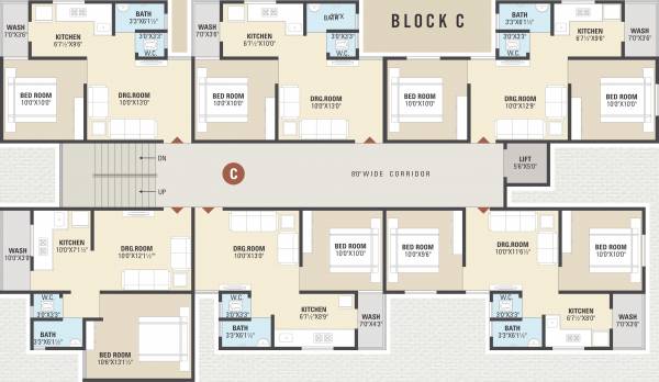  signature-pride A+B+C Cluster Plan for Typical Floor
