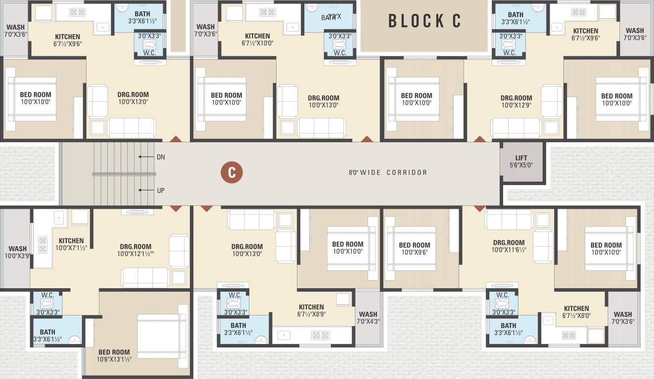  signature pride A+B+C Cluster Plan for Typical Floor