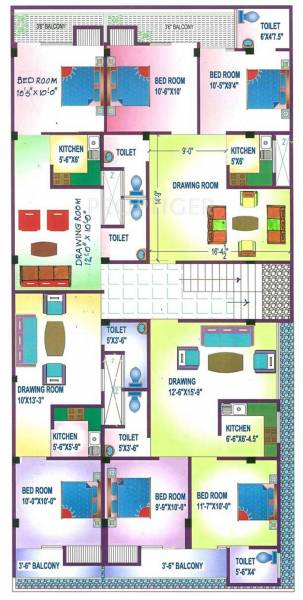  apartment-8 Single Tower Cluster Plan