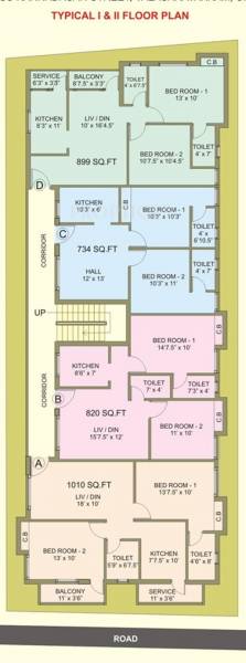  flats Single Tower Cluster Plan