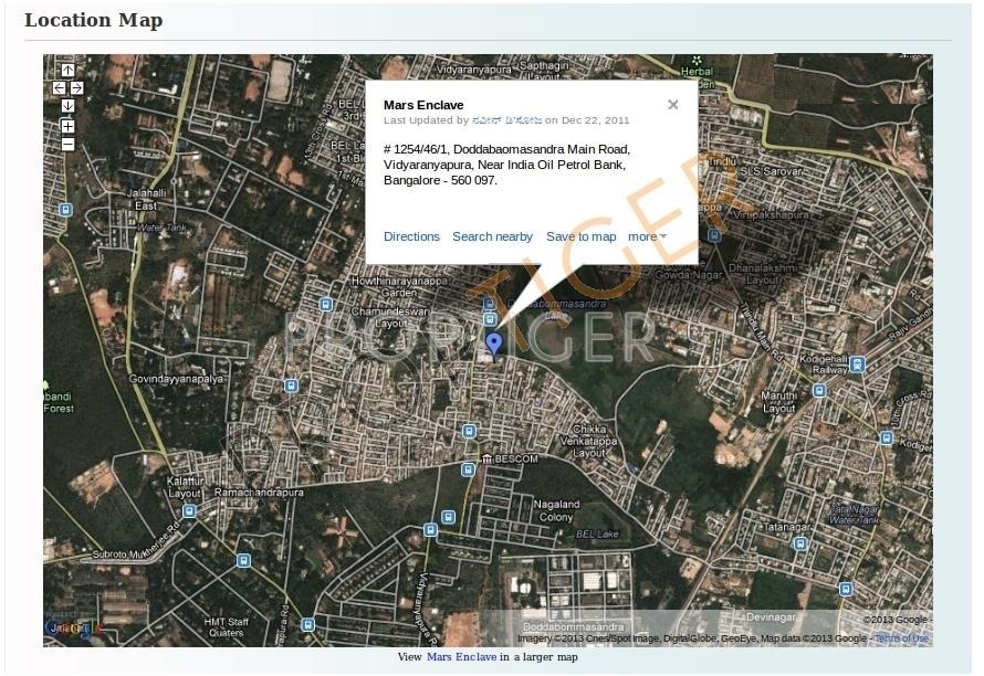 Mars Developers Enclave Location Plan