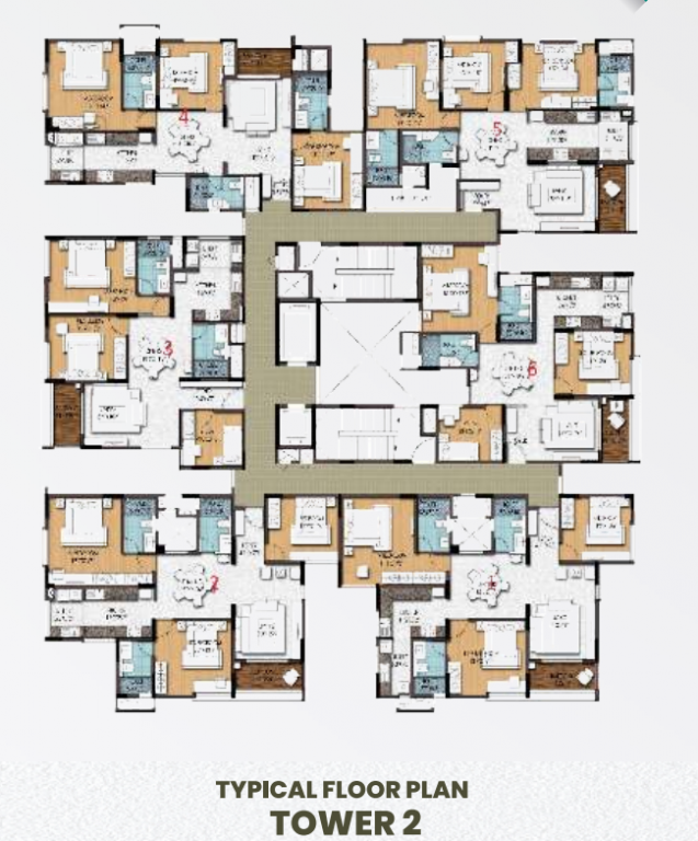  apple aroma Tower 2 Cluster Plan For Typical Floor Plan