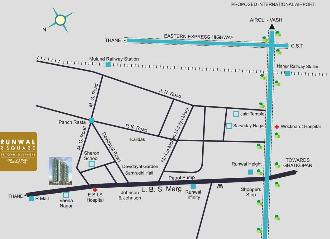 r square Images for Location Plan of Runwal R Square