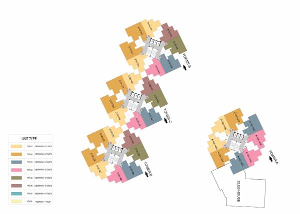  7-gardens Tower A To D Typical Cluster Plan