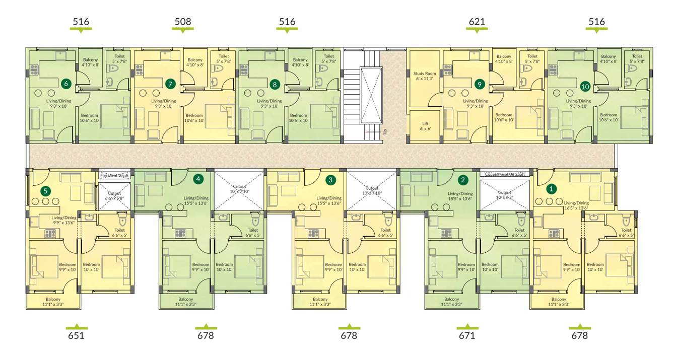  trellis south phase Block E Cluster Plan from 1st to 4th Floor