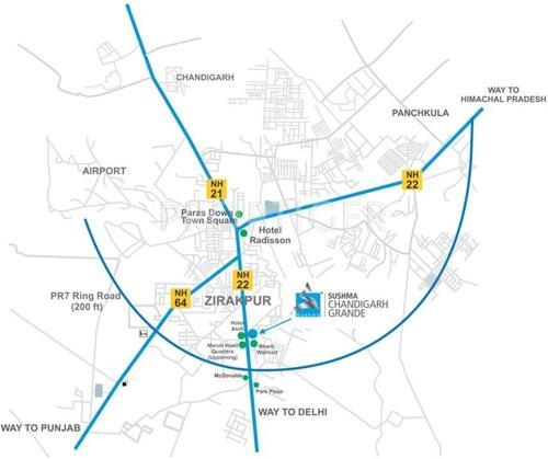  chandigarh-grande Images for Location Plan of Sushma Chandigarh Grande