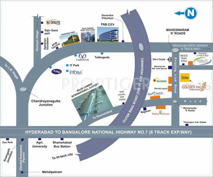 Vision Meadows Estates and Developers Pvt Ltd Golden Palms Location Plan
