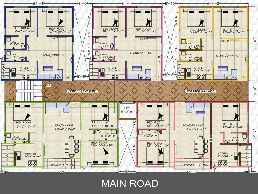 sky heights Sky Heights Cluster Plan from 1st to 5th Floor