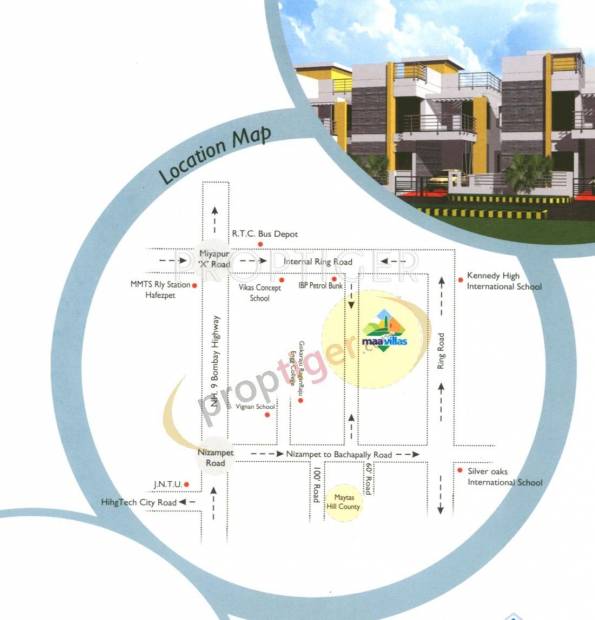Sri Bhavana Creators Maa Villas Location Plan