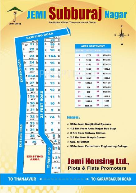 Jemi Housing Subburaj Nagar Layout Plan