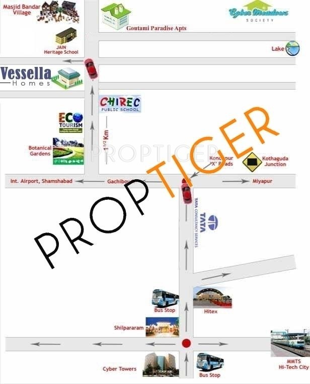 Kanishka Builders Vessella Homes Location Plan