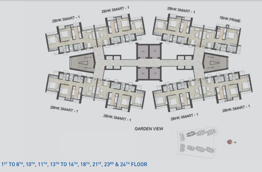 immensa Tower 1 Cluster Plan from 1st to 8th Floor