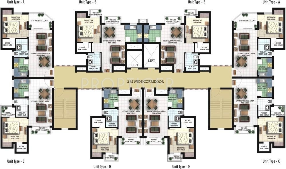 santushti enclave Tower 1 Cluster Plan