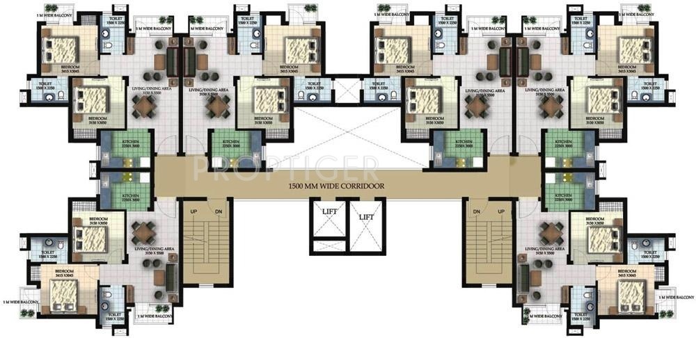 santushti enclave Tower 2 Cluster Plan