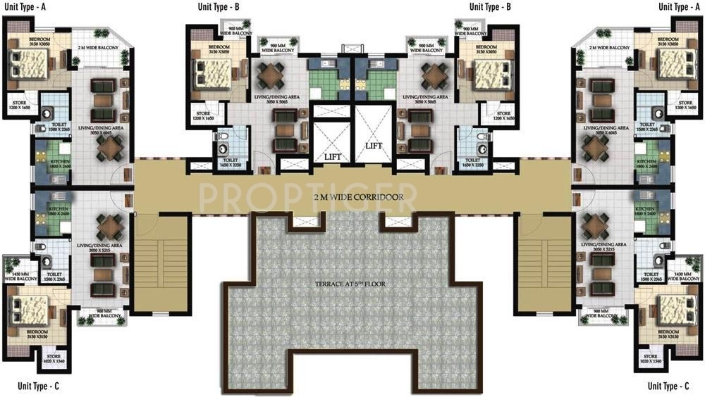 santushti enclave Tower 3 Cluster Plan