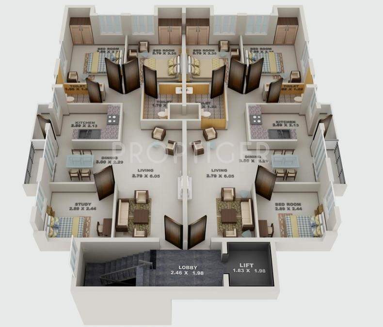 Images for Cluster Plan of Blue Print Woodsville Apartment