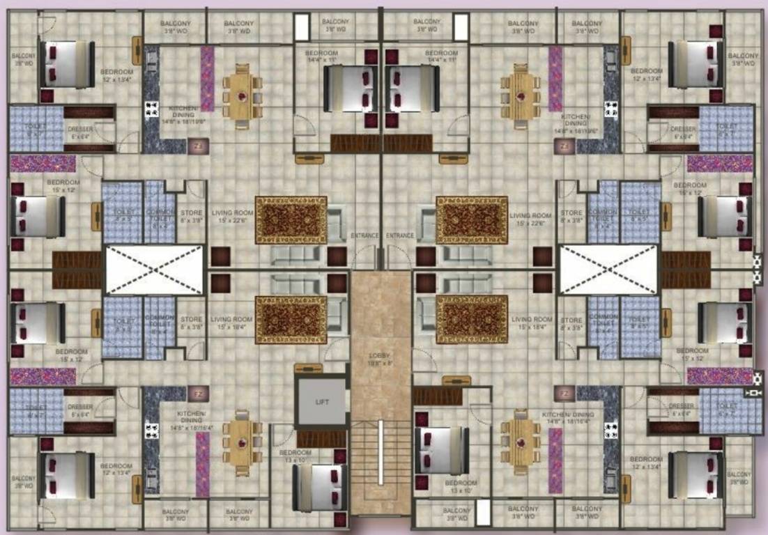  central arc Central Arc Cluster Plan from 1st to 3rd Floor