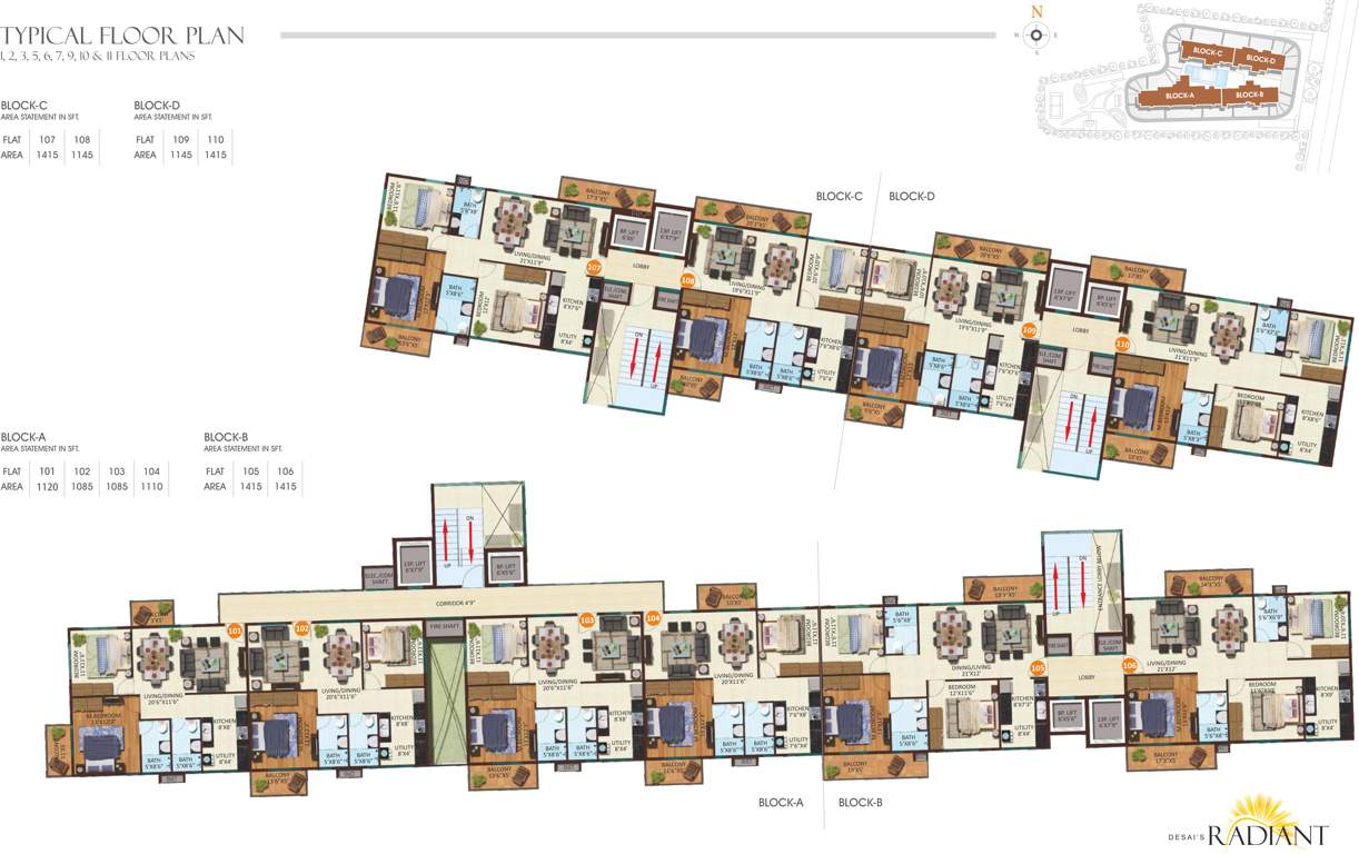 radiant Images for Cluster Plan of Desai Radiant