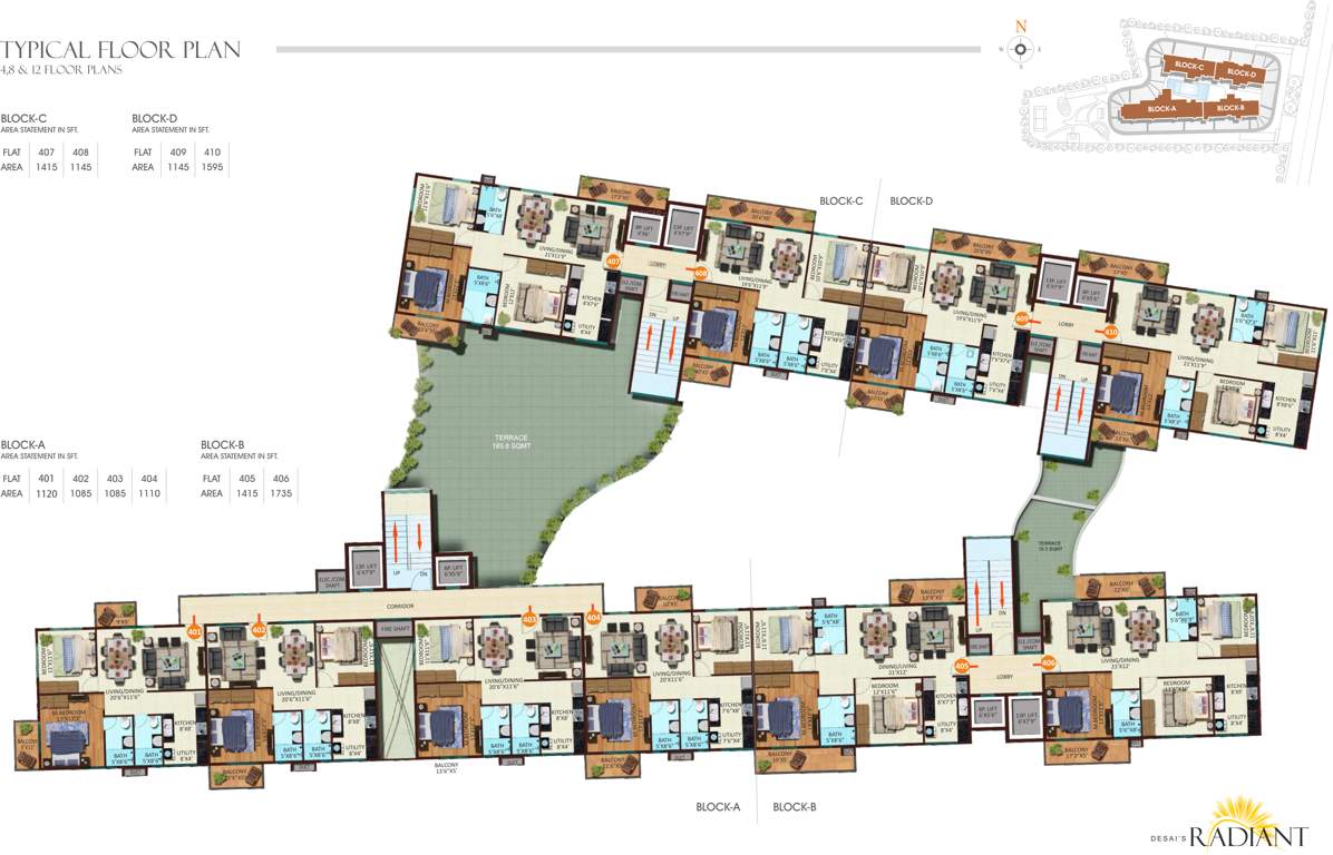 radiant Images for Cluster Plan of Desai Radiant