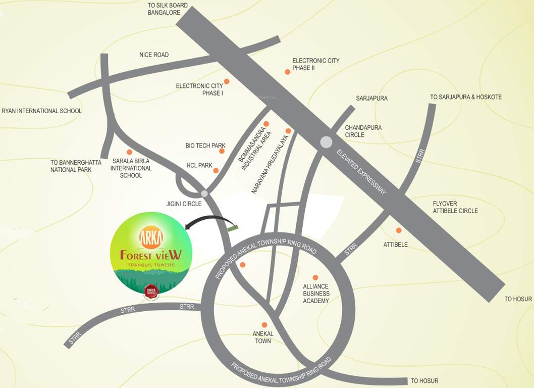arka forest view Images for Location Plan of Banashree Arka Forest View