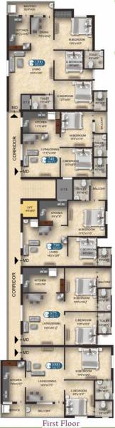  family Family Cluster Plan For 1st Floor
