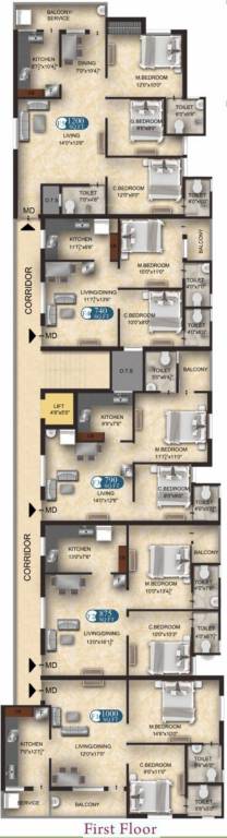 family Family Cluster Plan For 1st Floor