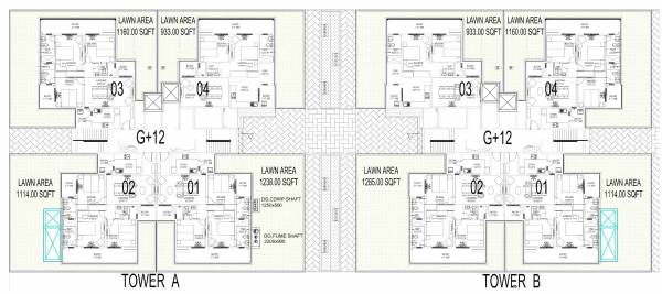 Tower A,B Cluster Plan For Typical Floor Plan aqua-front-towers Tower A,B Cluster Plan For Typical Floor Plan