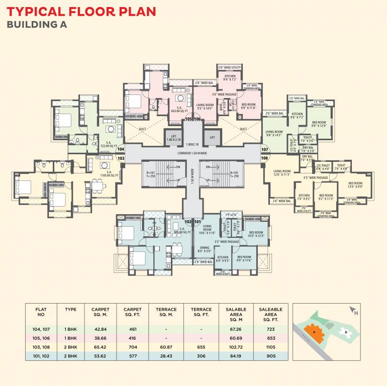 kipl morya KIPL Morya A Cluster Plan for Typical Floor