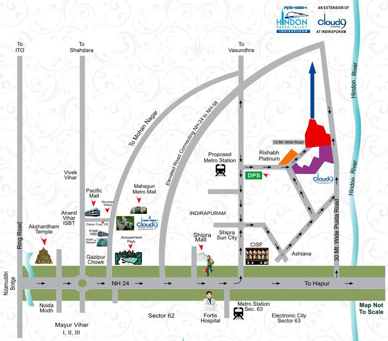  trine towers Images for Location Plan of Rishabh Hindon Green Valley