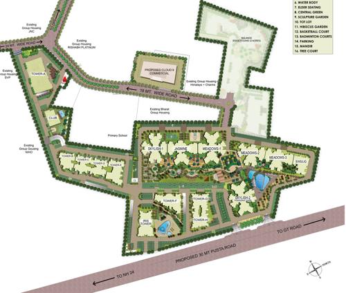  trine-towers Images for Master Plan of Rishabh Hindon Green Valley