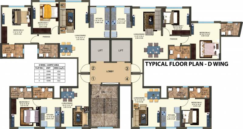 2, 3 BHK Cluster Plan Image - Kanakia Spaces Realty Zenworld Phase I ...