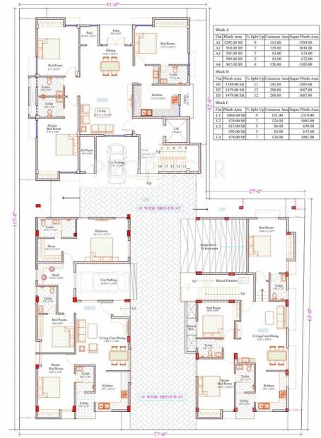  vel Single Block Cluster Plan