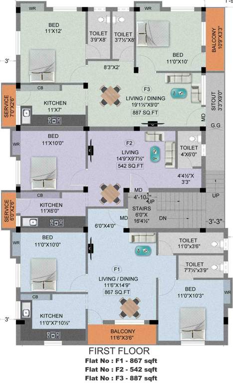 Images for Cluster Plan of Madhuri Sabari Flats