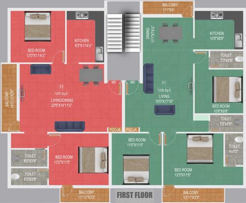 Images for Cluster Plan of Madhuri Ekadanta Flats