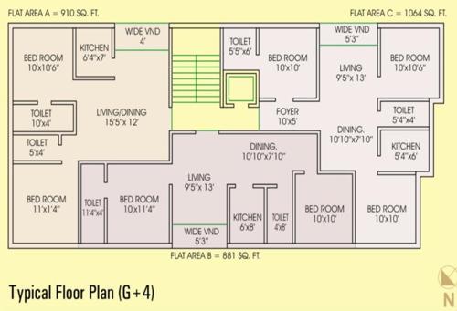  habitat Habitat Cluster Plan from 1st to 4th Floor