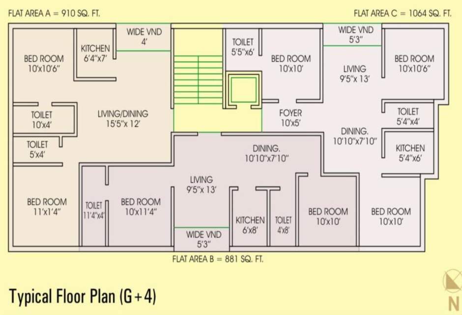  habitat Habitat Cluster Plan from 1st to 4th Floor