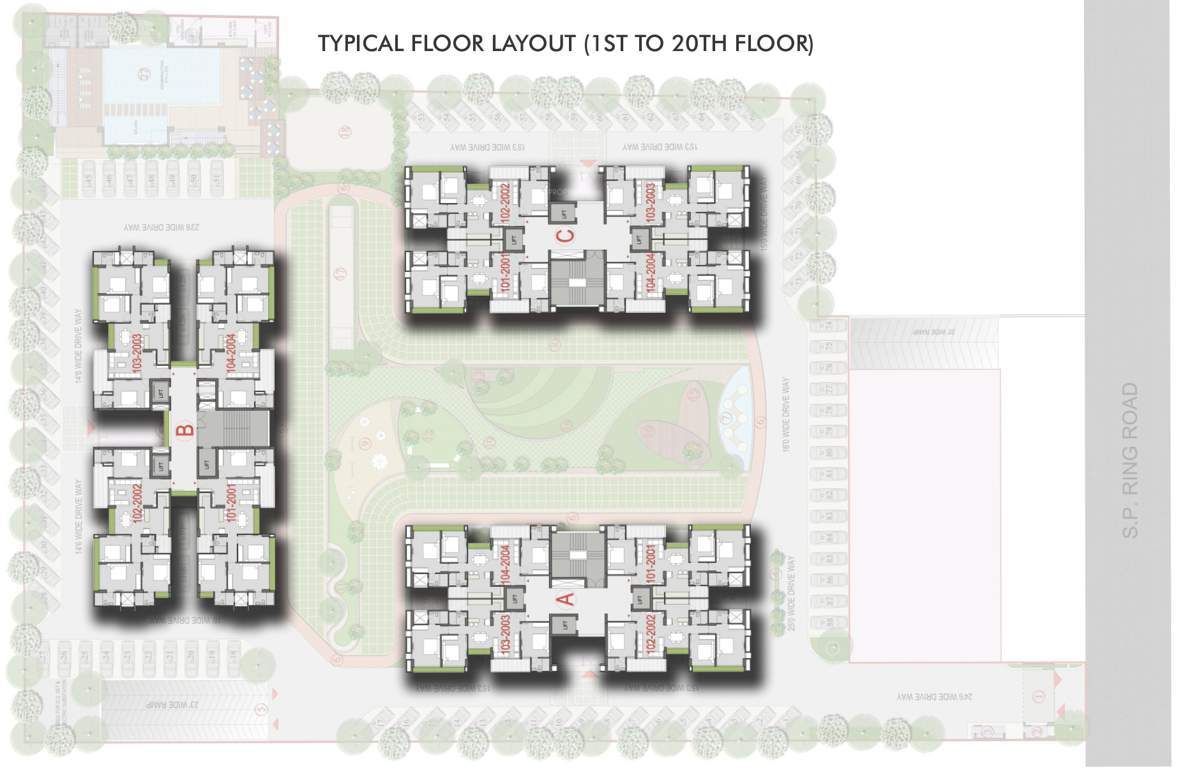  sky park Images for Cluster Plan of Sun Sky Park