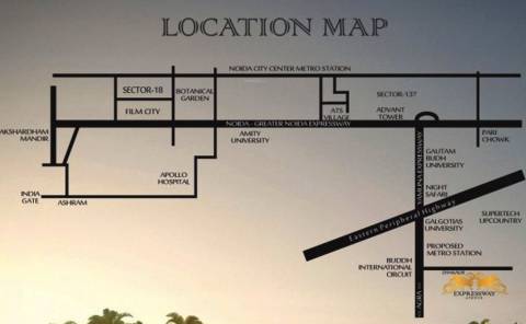 Image Of Location Map Of N S Group Expressway Avenue Sector 17b