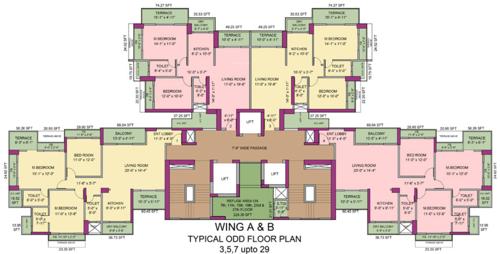  bhakti-park Wing A and B Images for Cluster Plan of Newa Bhakti Park Odd floor plan