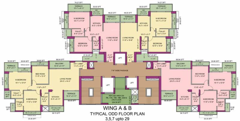  bhakti-park Wing A and B Images for Cluster Plan of Newa Bhakti Park Odd floor plan
