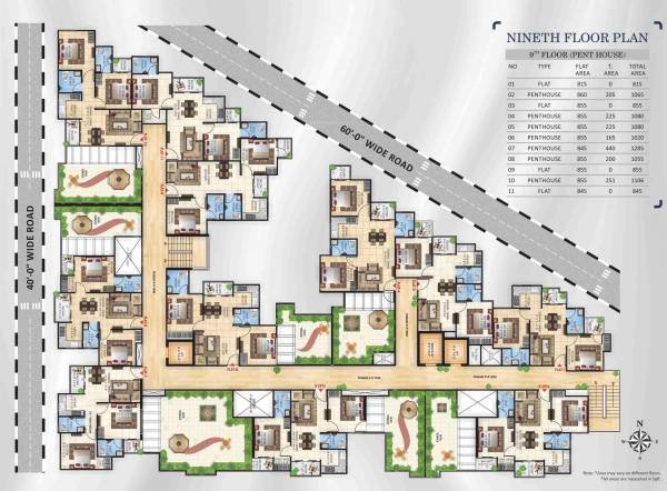  gokul-vatika Satyam Cluster Plan for 9th Floor