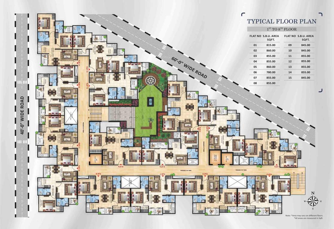 gokul vatika Satyam Cluster Plan from 1st to 8th Floor