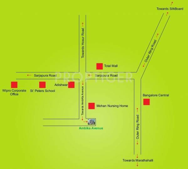 BR Constructions Ambika Avenue Location Plan