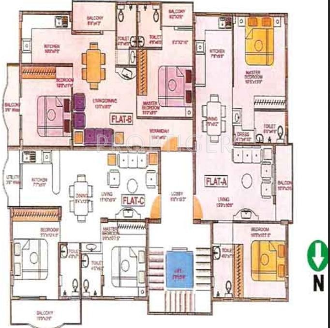  ashraya height Single Tower Cluster Plan