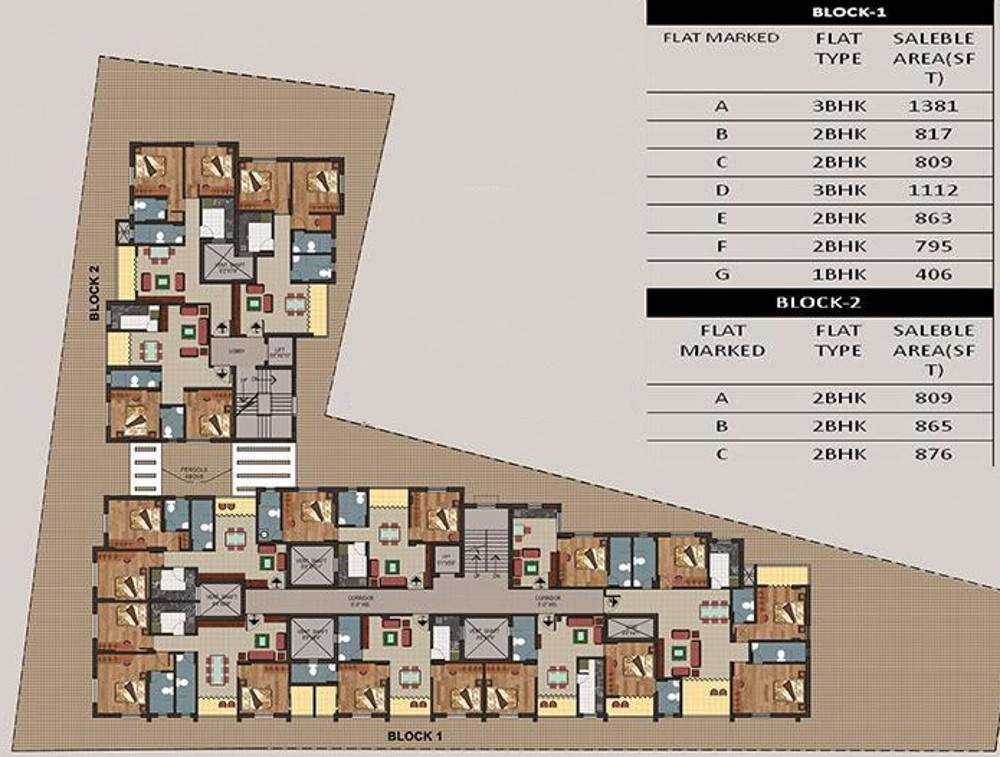 apartment Images for Cluster Plan of Malati Apartment
