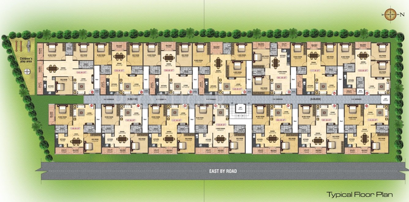  square Block A Cluster Plan
