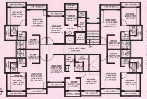  enclave Single Tower Cluster Plan